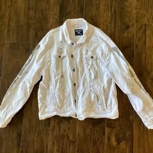 Rebel Destroyed Denim Jacket NWOT